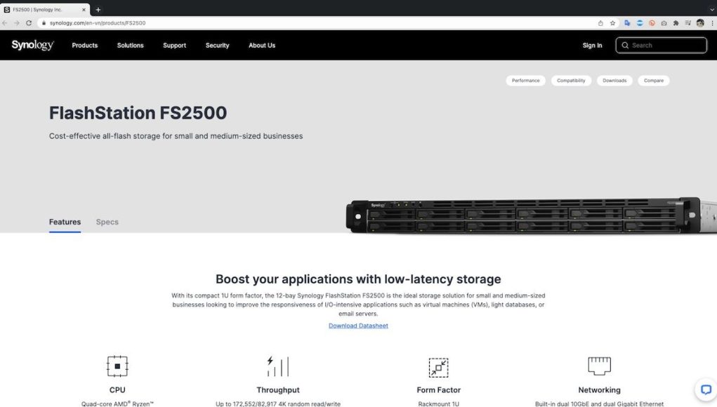 Synology ra mắt FlashStation FS2500 nhỏ gọn, tiết kiệm chi phí và loạt ổ cứng SSD mới nhất