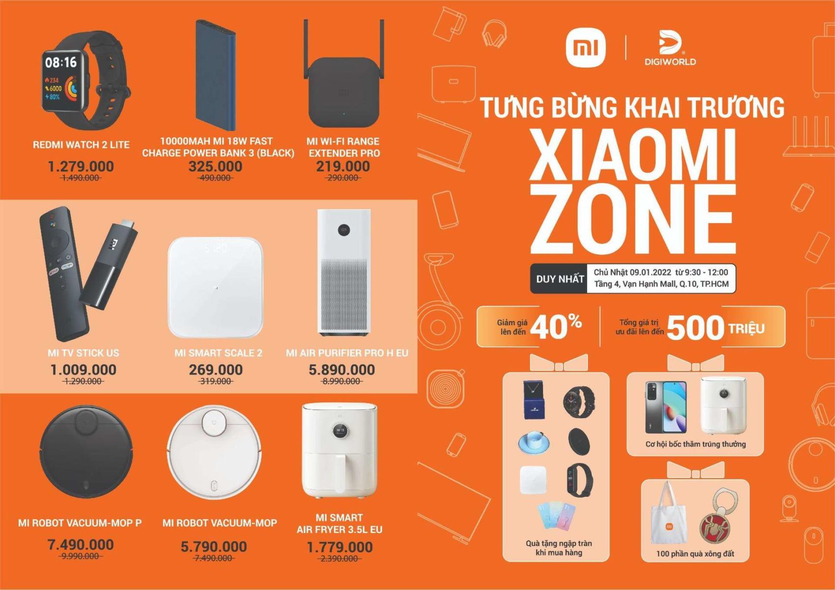 Digiworld chuẩn bị khai trương Xiaomi Zone tại Vạn Hạnh Mall, ưu đãi tổng giá trị lên đến 500 triệu đồng