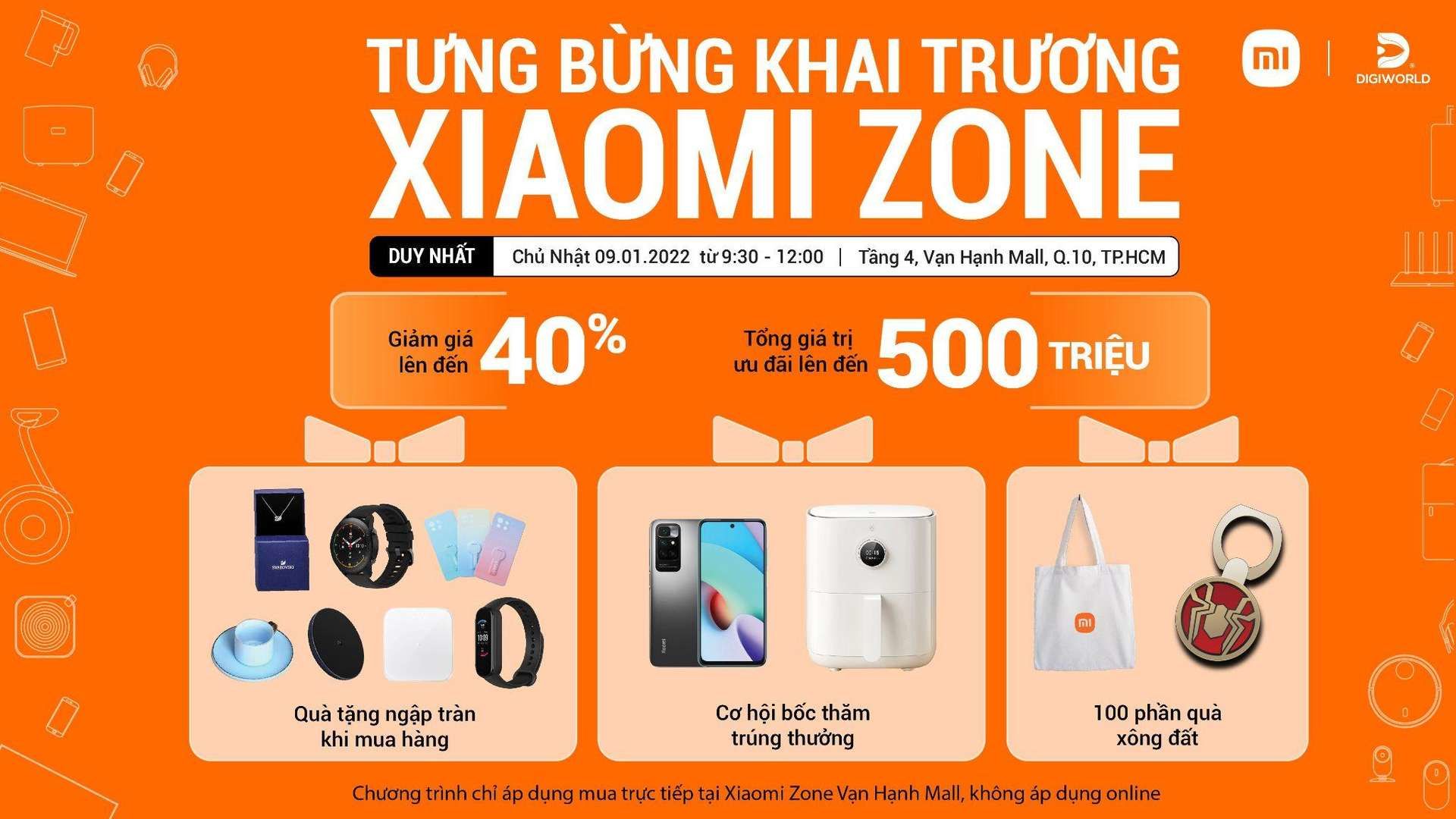 Digiworld chuẩn bị khai trương Xiaomi Zone tại Vạn Hạnh Mall, ưu đãi tổng giá trị lên đến 500 triệu đồng