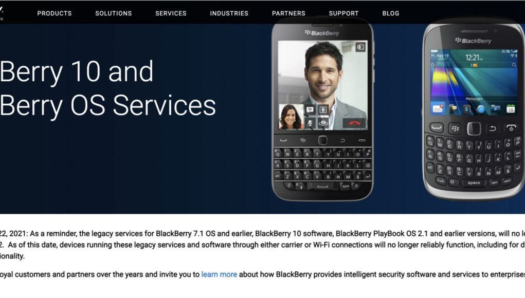 Các thiết bị dùng BlackBerry OS sẽ chết từ 4.1.2022