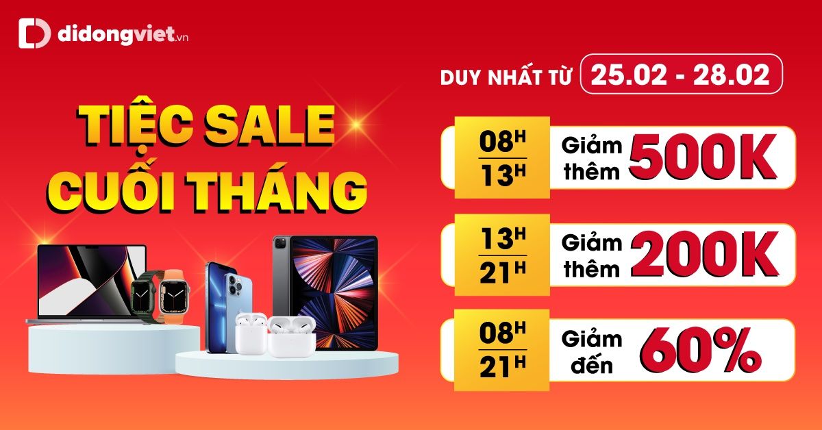 Cuối tháng 2, giá điện thoại, tablet, laptop và phụ kiện công nghệ giảm mạnh, có thiết bị giảm đến 60%