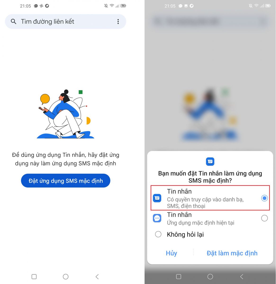 Nhắn tin miễn phí giống iMessages trên điện thoại Android