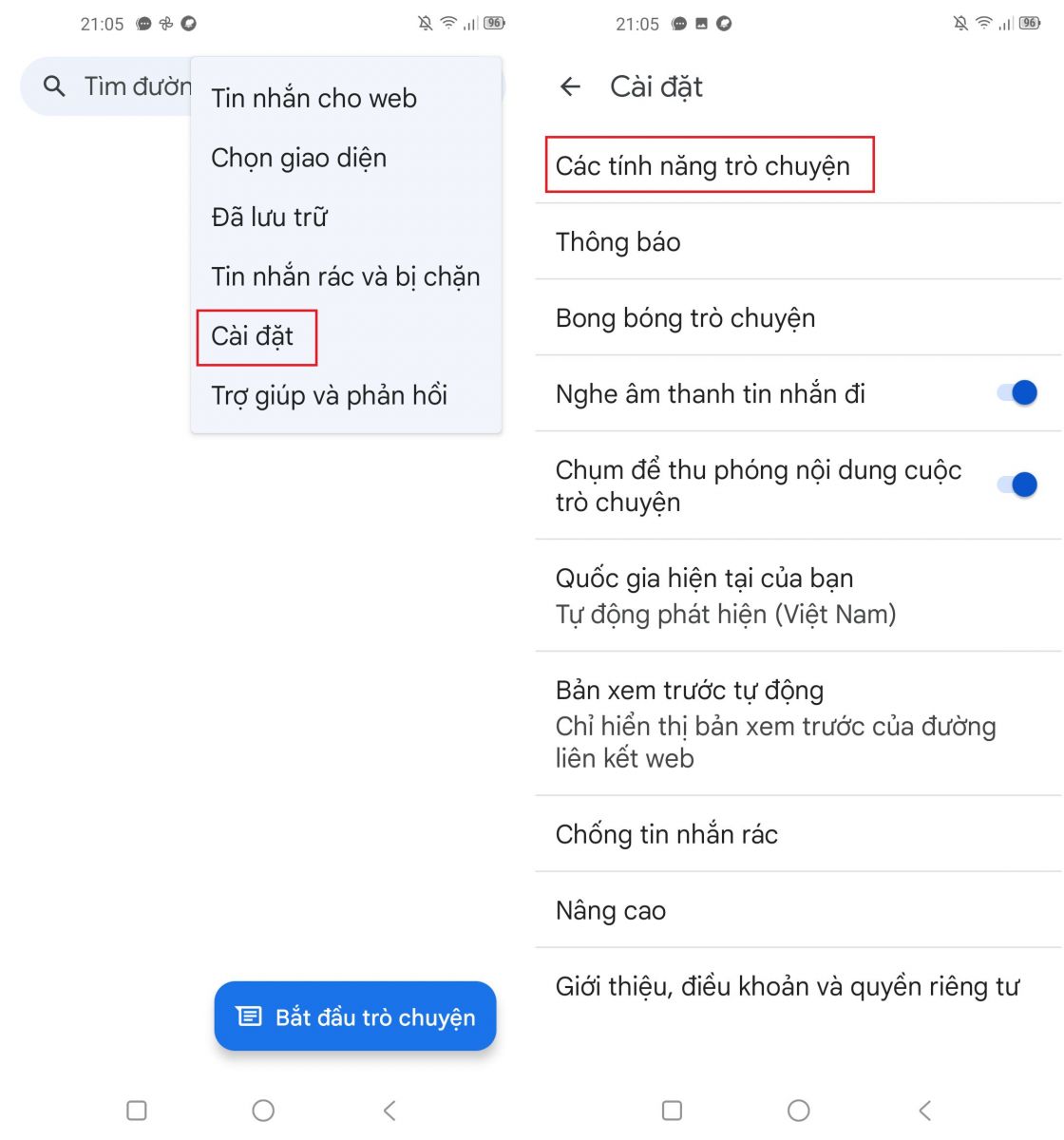 Nhắn tin miễn phí giống iMessages trên điện thoại Android