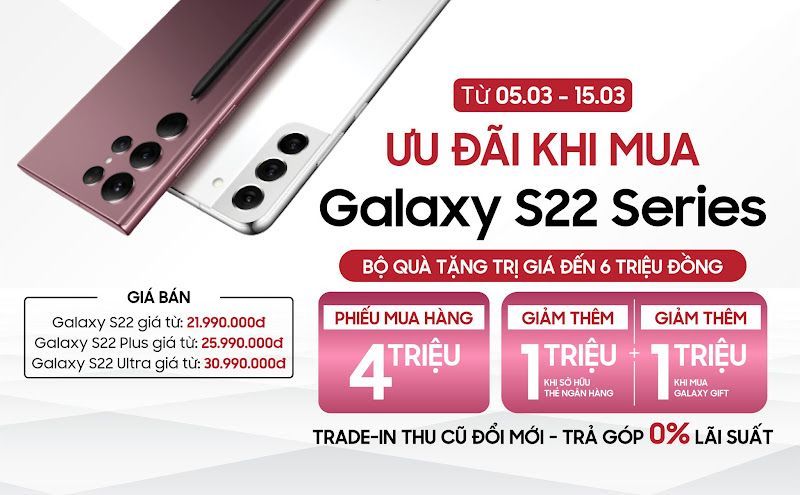 Samsung Galaxy S22 series đạt doanh số khủng ngay trong ngày đầu tiên mở bán