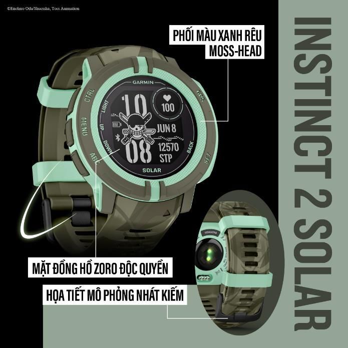 Garmin ra mắt đồng hồ thông minh Instinct 2 Solar ONE PIECE phiên bản châu Á