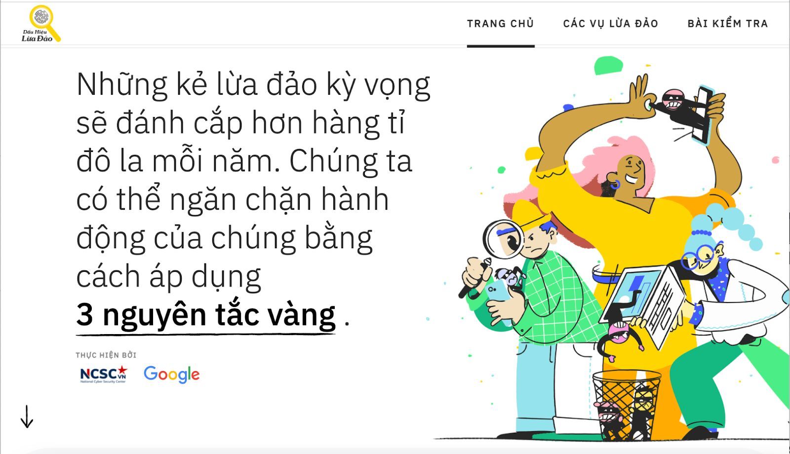 Google và NCSC ra mắt website dauhieuluadao.com