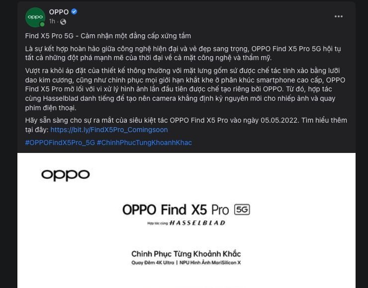 OPPO Find X5 Pro 5G ra mắt tại VN ngày 5.5