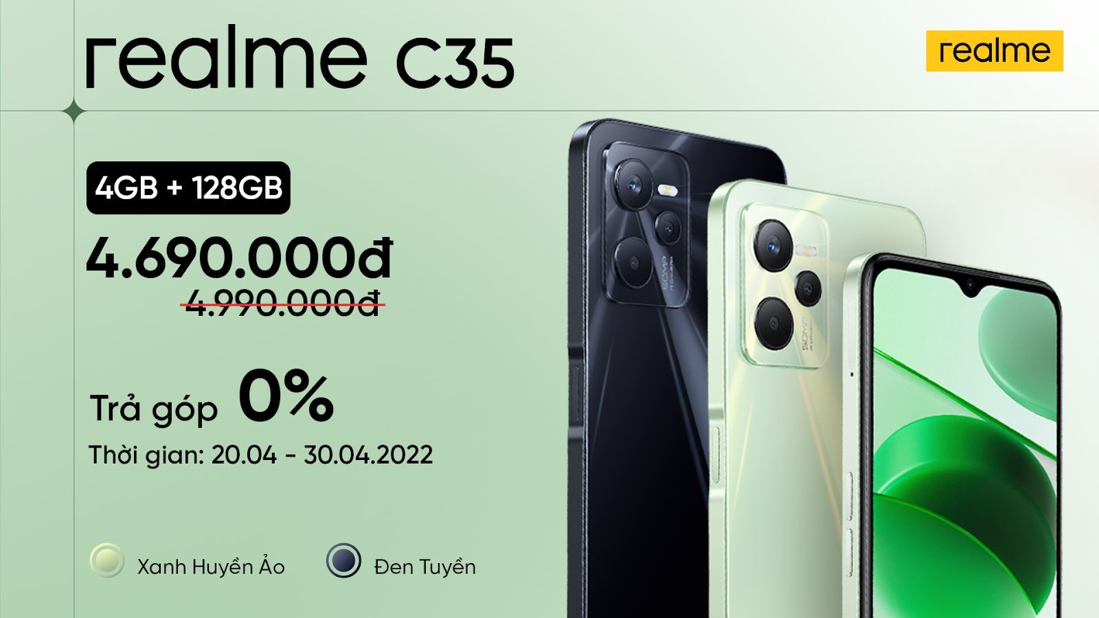 Realme C35 nâng cấp dung lượng, ưu đãi giảm ngay 300.000 đồng