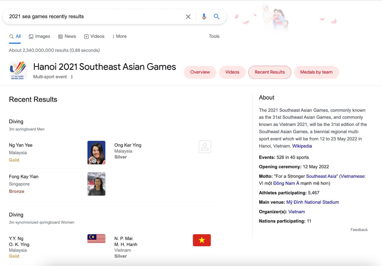 Google ra mắt thêm nhiều tính năng sản phẩm mới phục vụ SEA Games 31