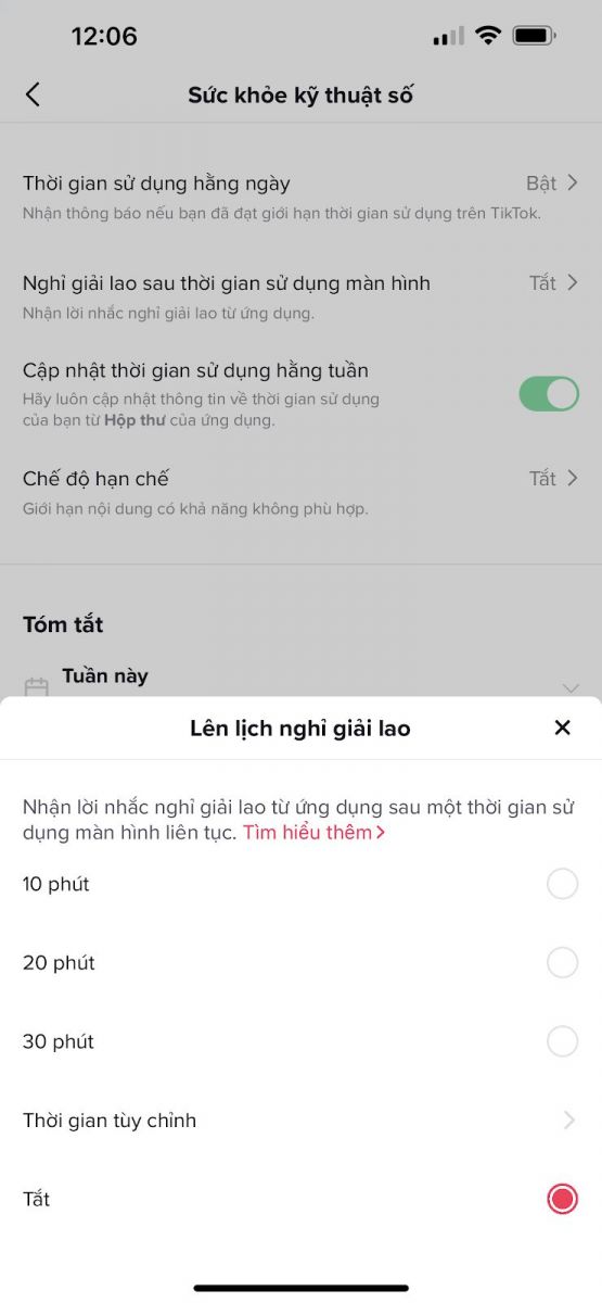 TikTok giới thiệu tính năng nhắc nhở bạn nghỉ giải lao