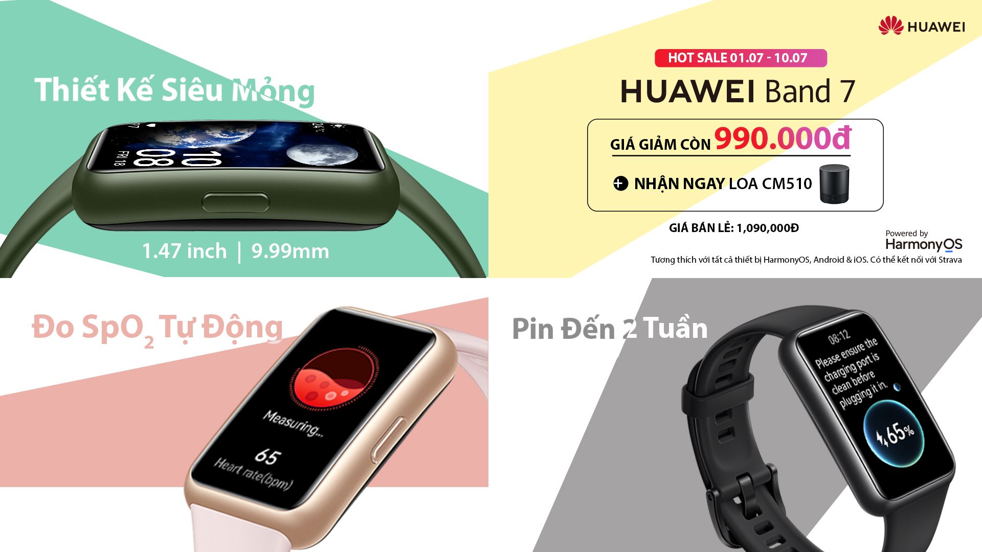 Huawei Band 7 tung khuyến mãi khủng dịp sale 7.7