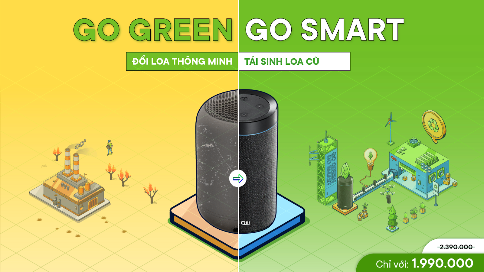 OLLI Technology khởi động chiến dịch Go Green Go Smart: đổi loa thông minh, tái sinh loa cũ
