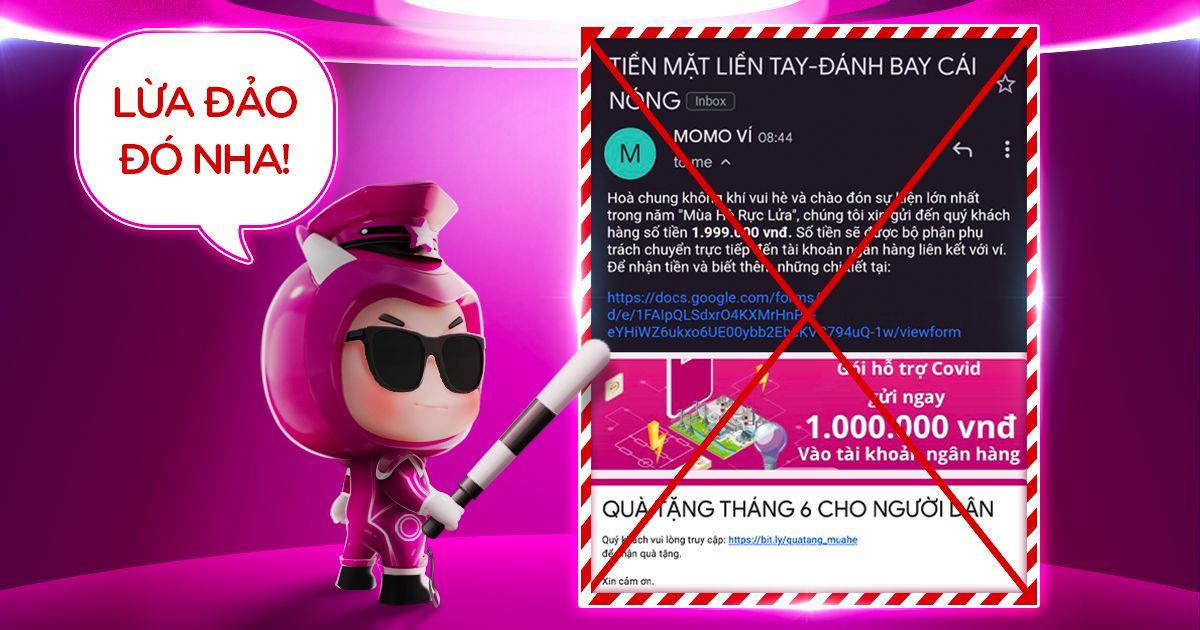 MoMo cảnh báo lừa đảo tặng tiền