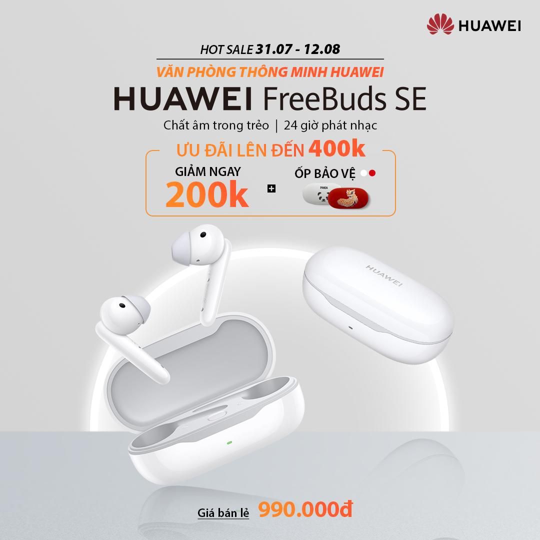 Huawei ra mắt tai nghe Freebuds SE với chất âm đỉnh cao, giá dưới 1 triệu và ưu đãi khủng