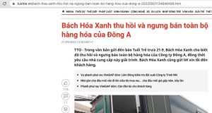 Bách Hoa Xanh phản hồi thông tin trên Tuổi Trẻ ngày 21.9