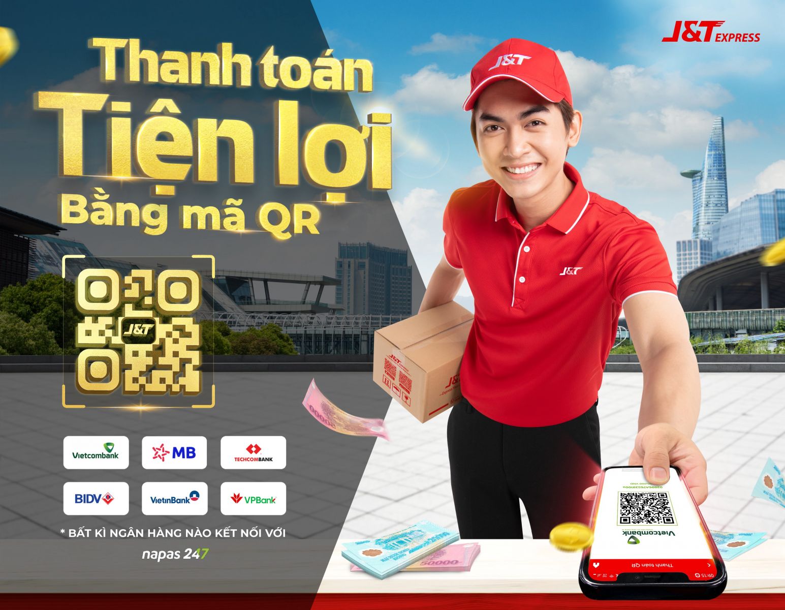 J&T Express tiên phong ứng dụng QR động trong thanh toán