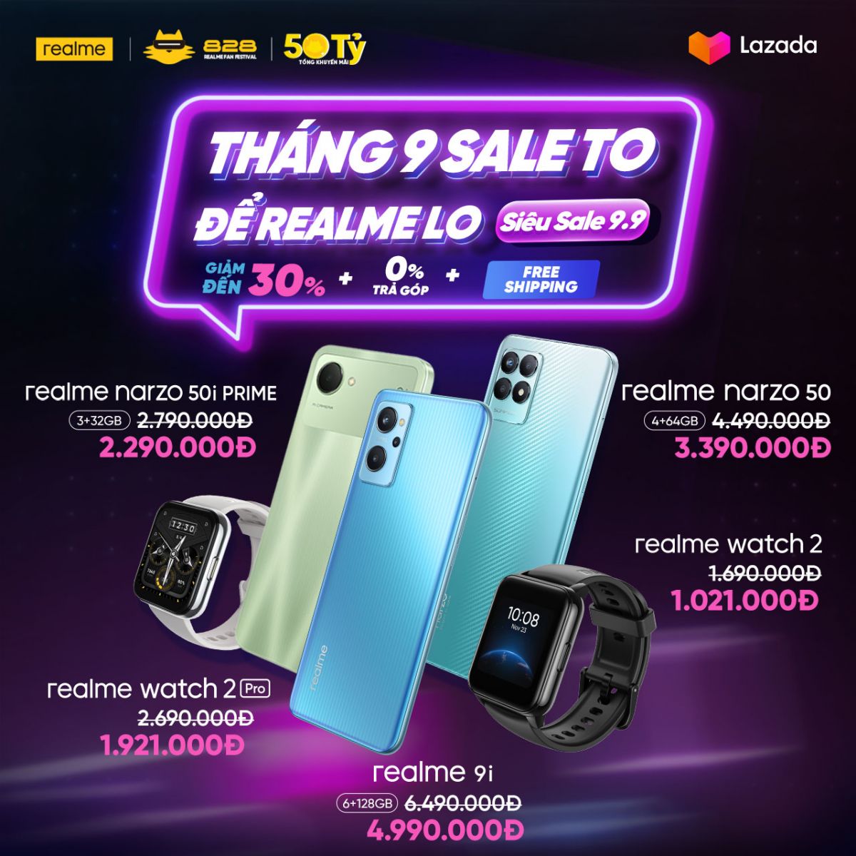 Nhìn lại sinh nhật realme 4 tuổi: Ngày hội tri ân Fanfest hoành tráng, realme Watch 3 vượt 1000 pre-order và ưu đãi đến 30% trên Lazada từ 9.9