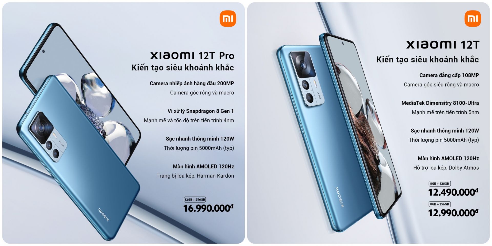 Flagship Xiaomi 12T / 12T Pro lên kệ, giá từ 12,5 triệu