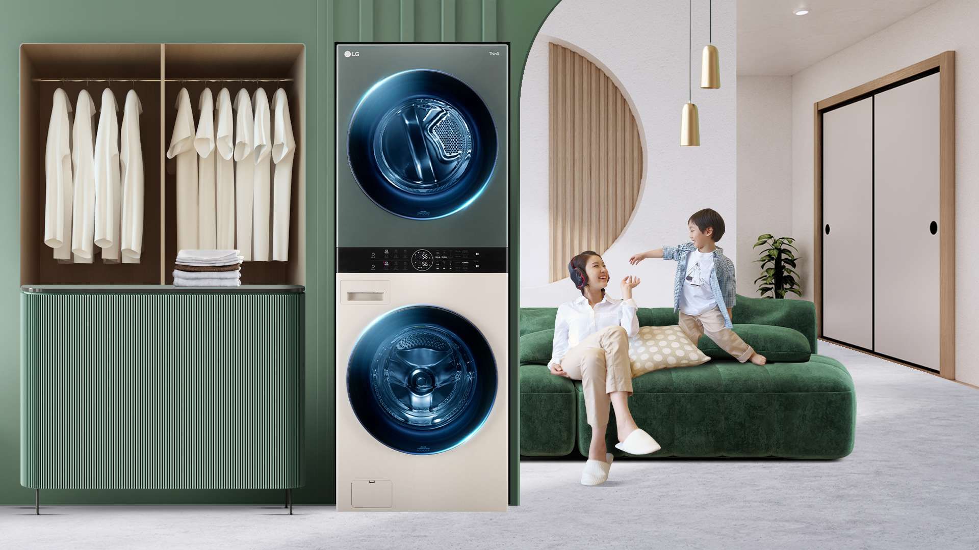 Tháp giặt sấy LG WashTower, làm sạch đồ dùng vải vóc cho gia đình hiện đại