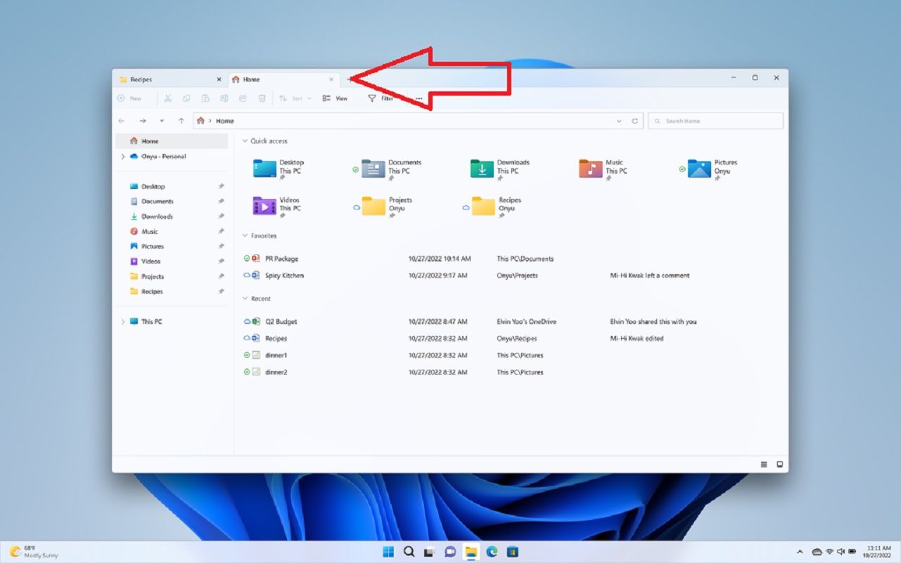 File Explorer của Windows 11 thêm phần Tab mới