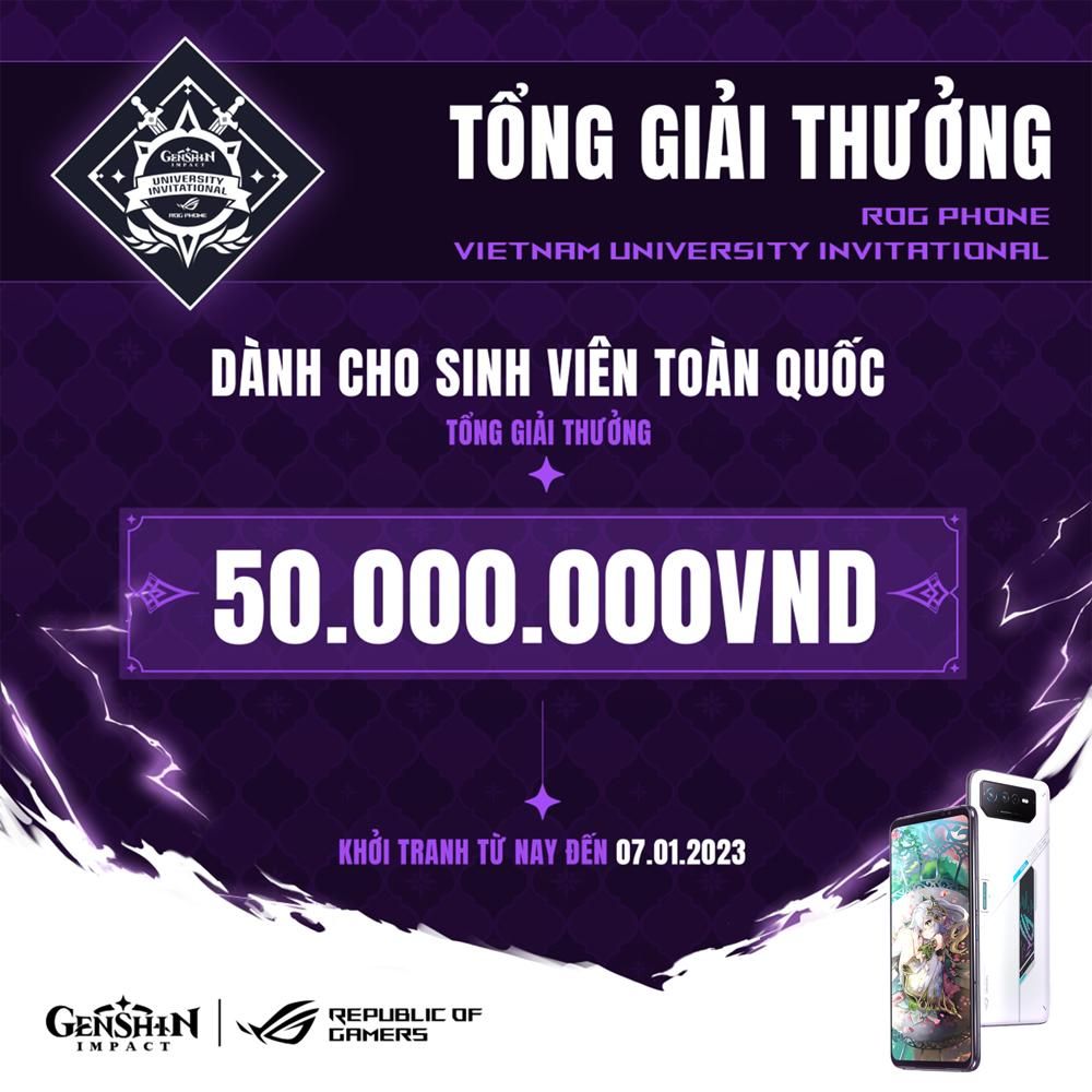 Giải đấu ROG Phone Vietnam University Invitational kết hợp cùng tựa game Genshin Impact