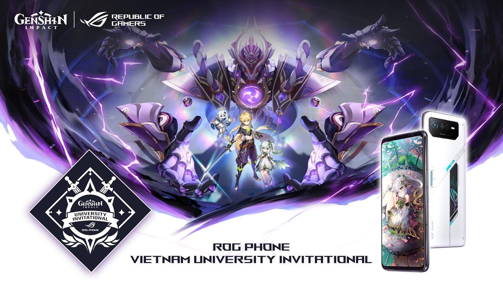 Giải đấu ROG Phone Vietnam University Invitational kết hợp cùng tựa game Genshin Impact