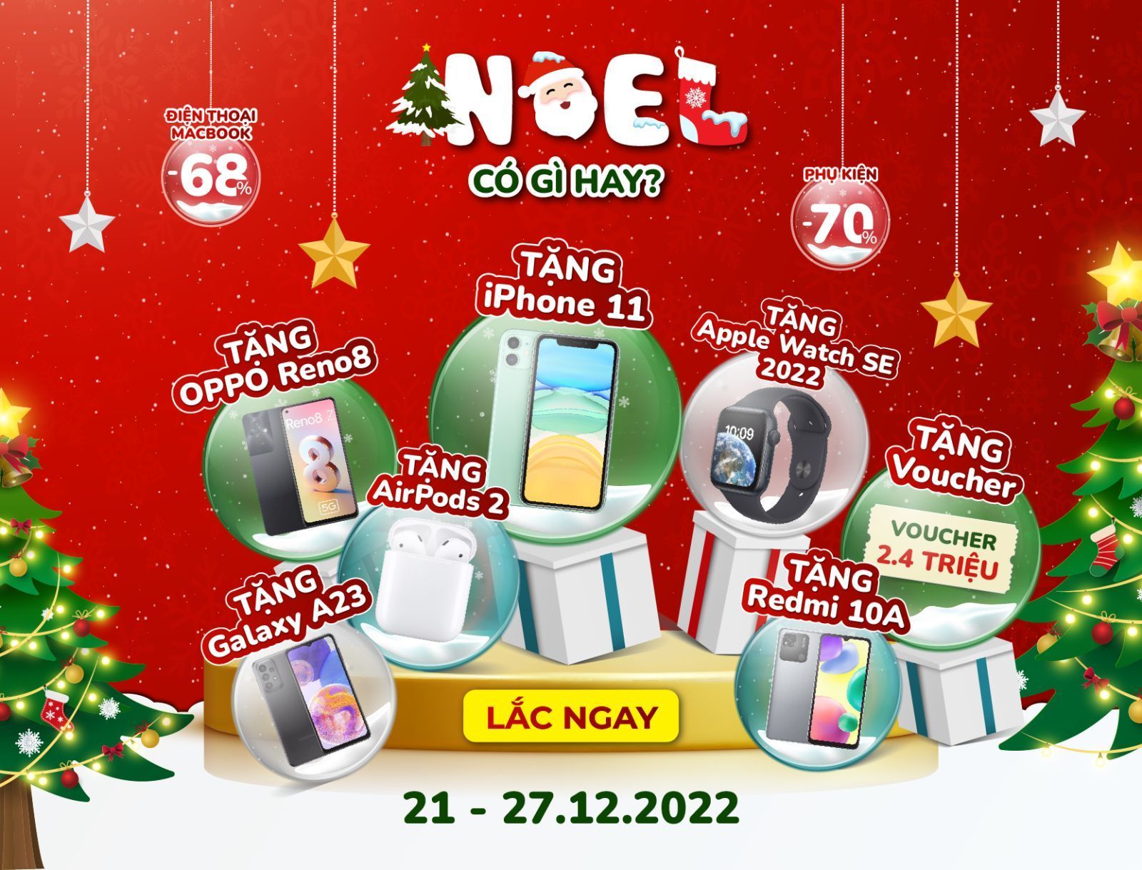 24hStore khai trương thêm 2 chi nhánh mới, khuyến mãi lớn mùa Noel