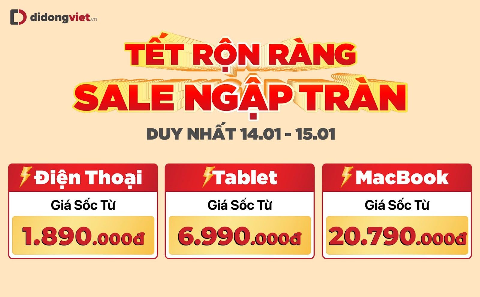 Hàng loạt điện thoại giảm hơn 12 triệu đồng, phụ kiện công nghệ giảm nửa giá dịp cận Tết