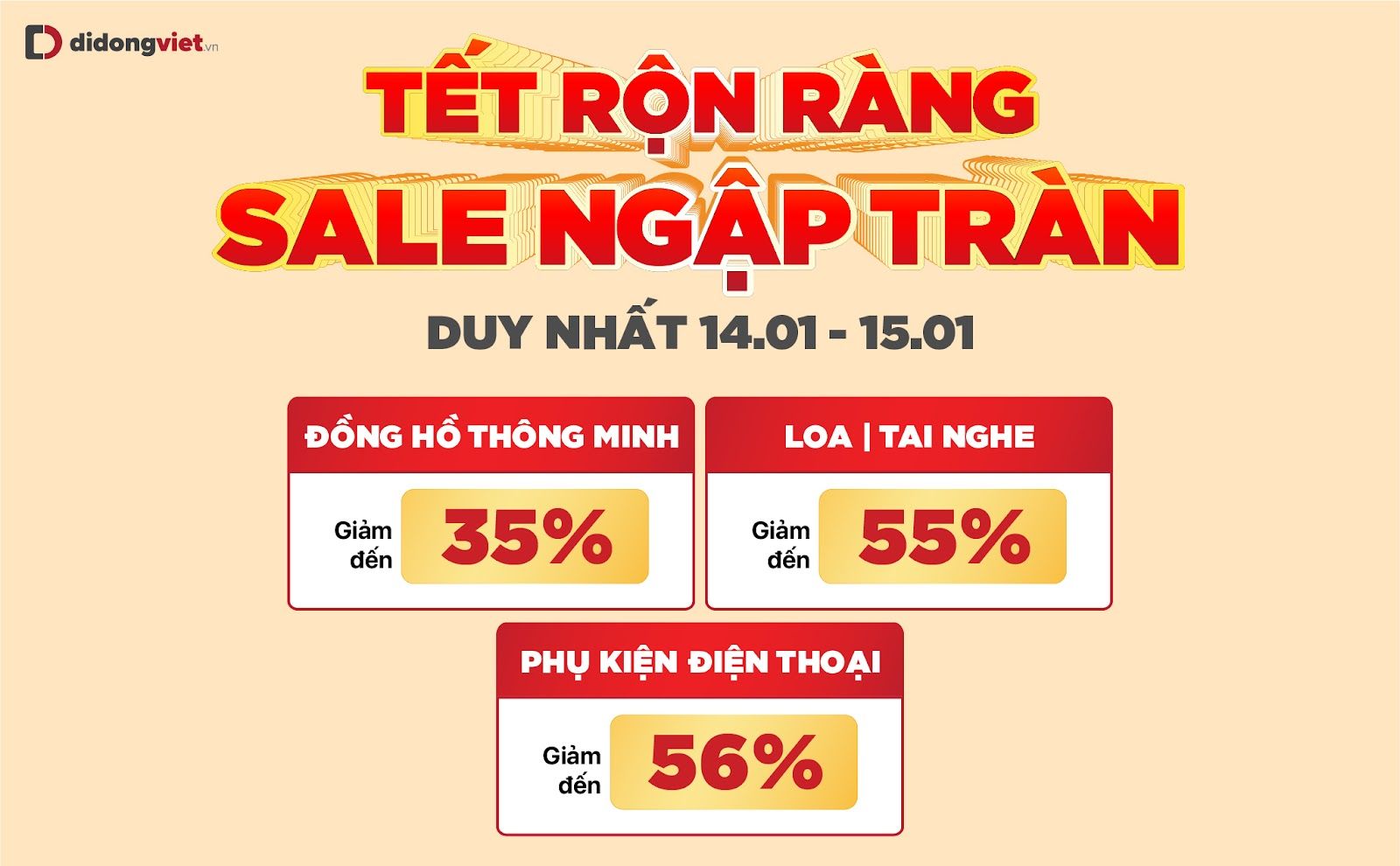 Hàng loạt điện thoại giảm hơn 12 triệu đồng, phụ kiện công nghệ giảm nửa giá dịp cận Tết