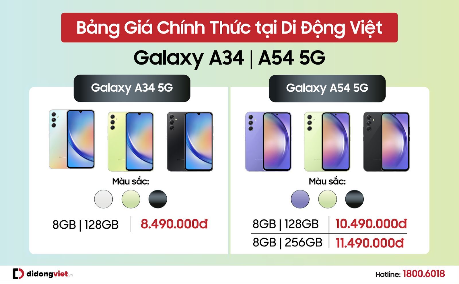 Galaxy A34 và A54 5G ra mắt giá từ 8,49 triệu đồng