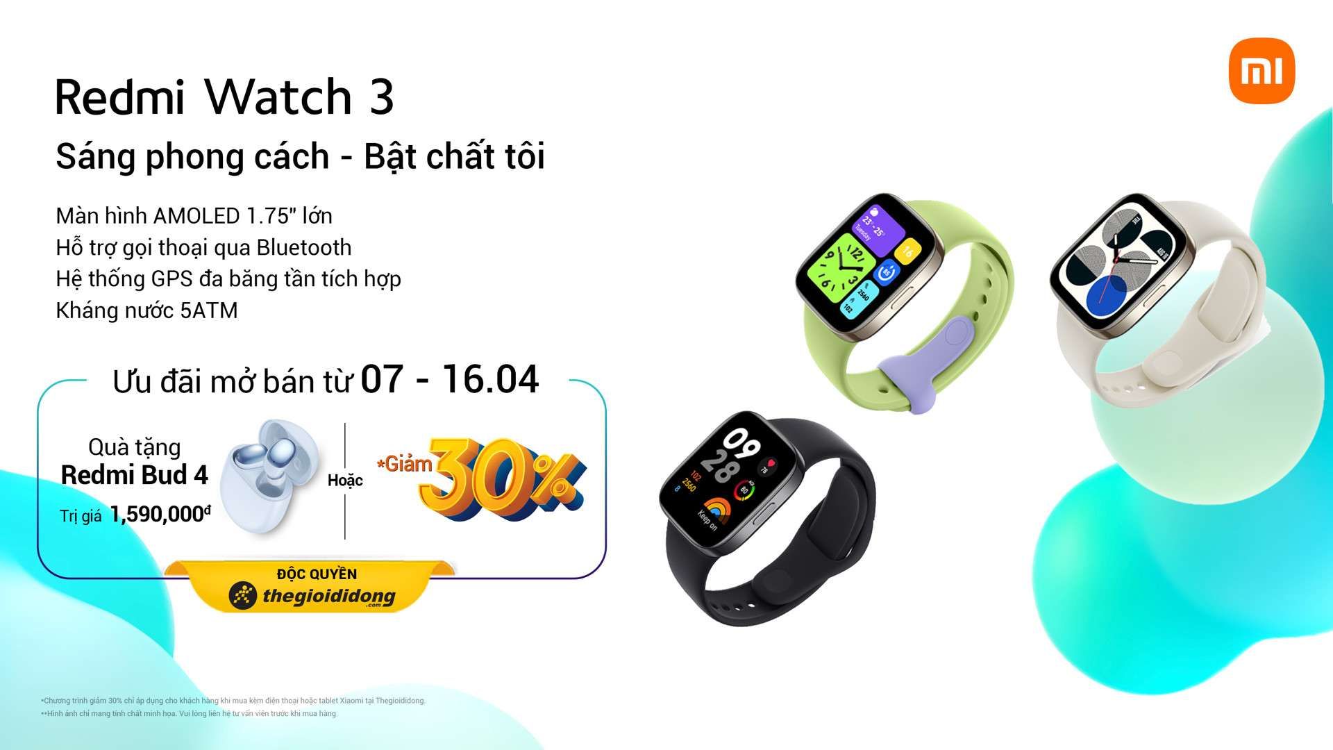 Xiaomi ra mắt đồng hồ thông minh Redmi Watch 3