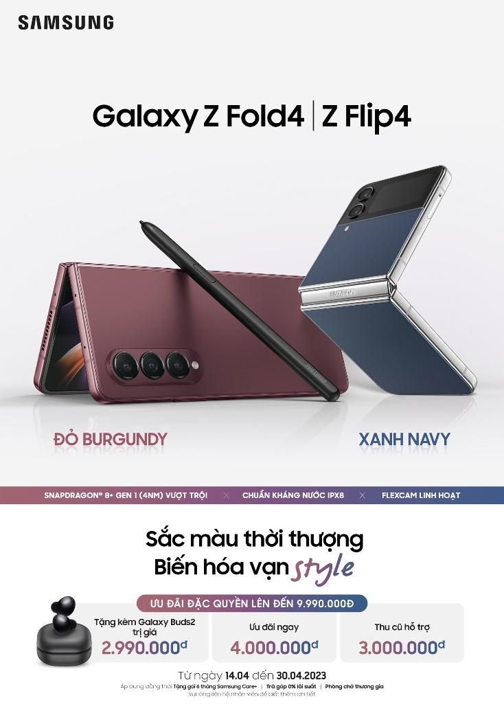 Bộ đội Samsung Galaxy Z Fold4 và Z Flip4 bổ sung 2 màu mới