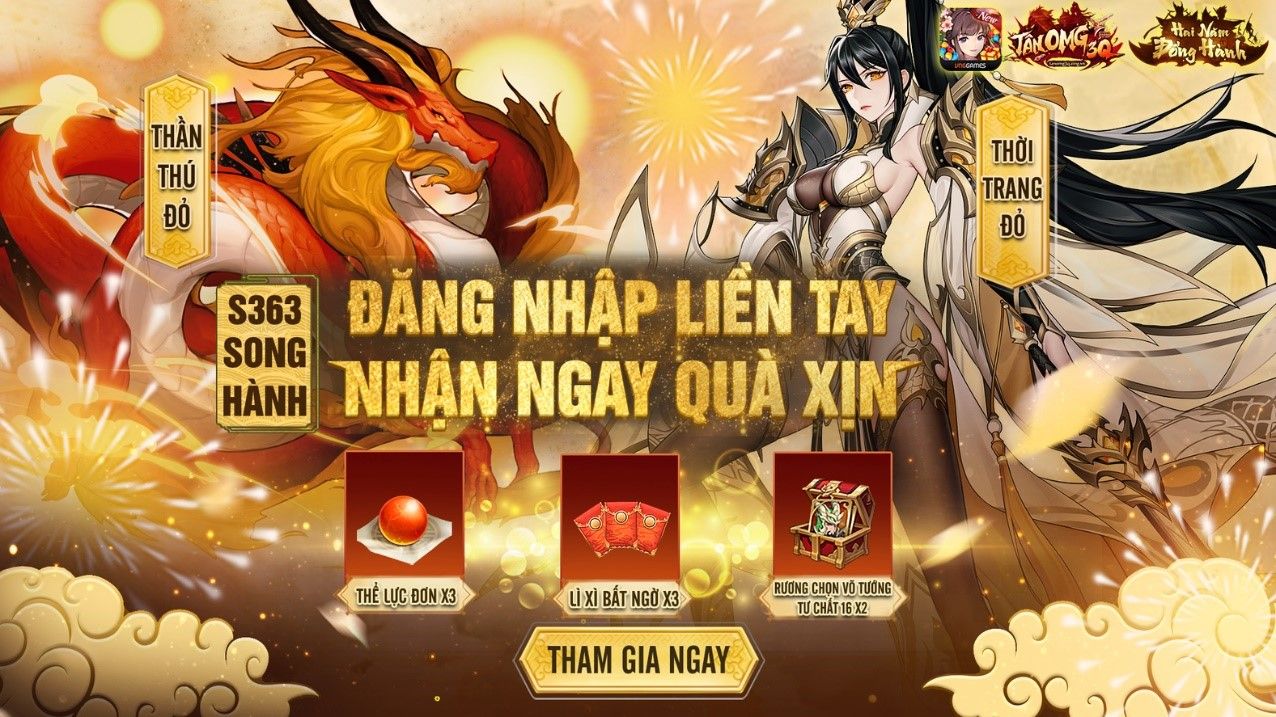 Khám phá ngay máy chủ đặc biệt mừng Tân OMG3Q – VNG tròn 2 tuổi