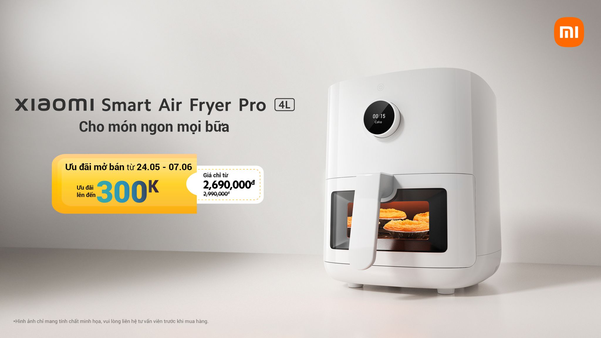 Xiaomi mở bán nồi chiên không dầu thông minh Smart Air Fryer Pro 4L, giá 3 triệu đồng