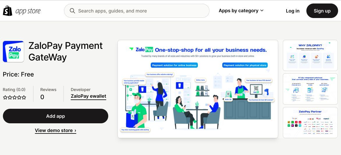 ZaloPay là cổng thanh toán đầu tiên của Việt Nam hợp tác với Shopify