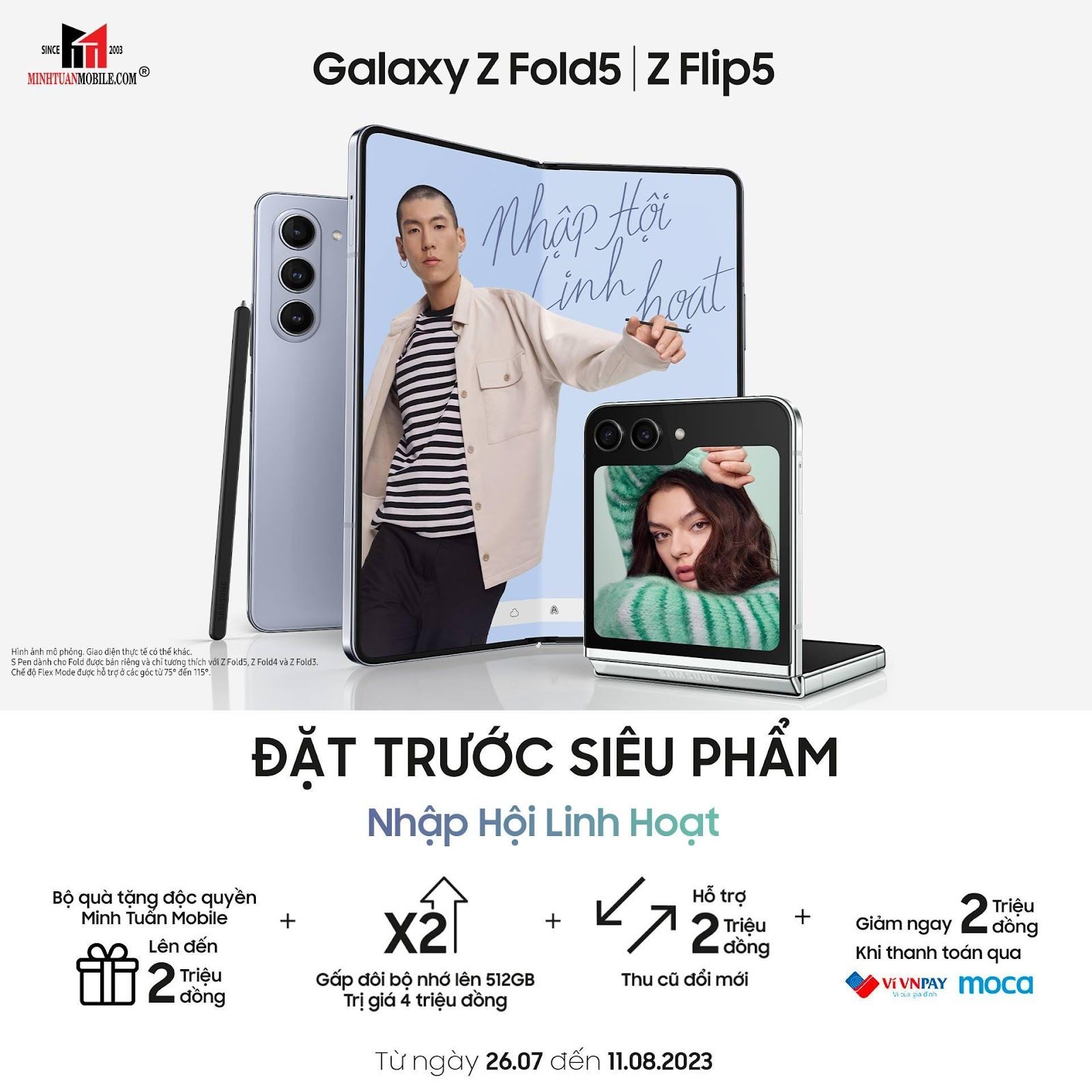 Minh Tuấn Mobile mở đặt trước Galaxy Z Fold5 và Galaxy Z Flip5, nhận quà tặng lên tới 17 triệu đồng