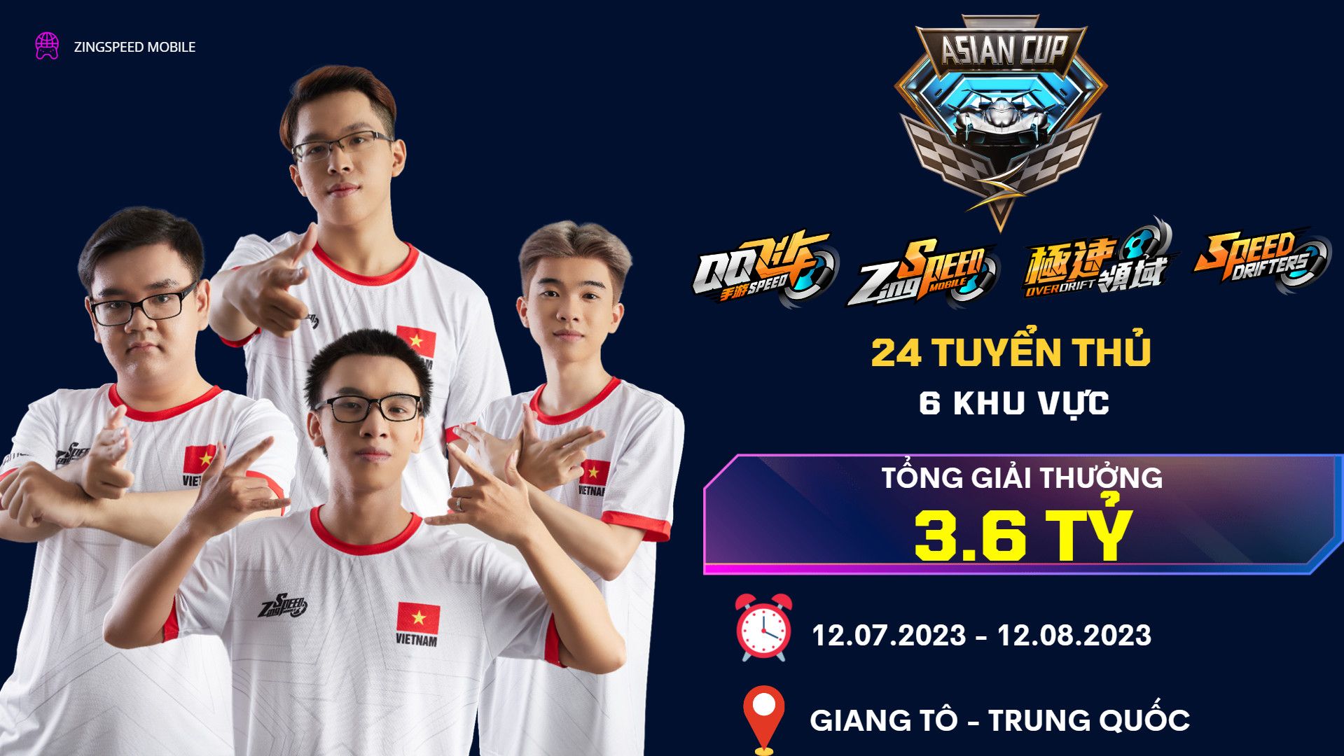 ZingSpeed Mobile ra mắt dàn tuyển thủ eSports tham dự Asian Cup 2023