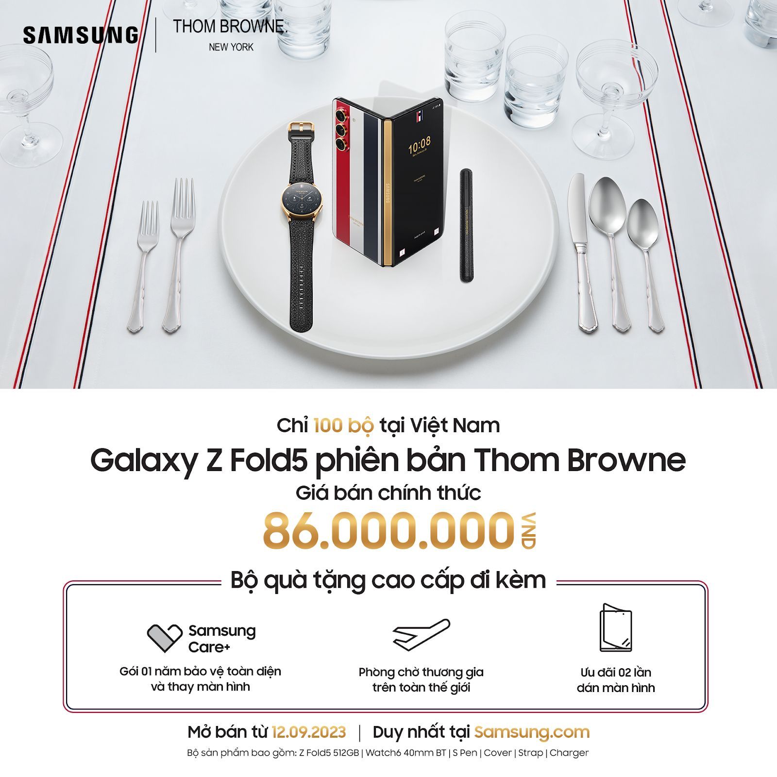 Samsung ra mắt phiên bản giới hạn Galaxy Z Fold5 Thom Browne