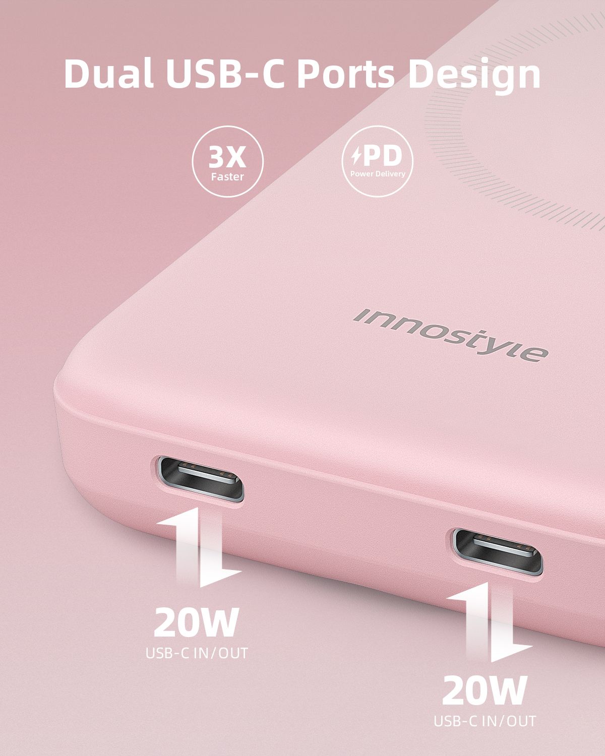 Innostyle PowerMag Duo 2-in-1 10000mAh IW202: hai cổng sạc không dây cho đồ Apple