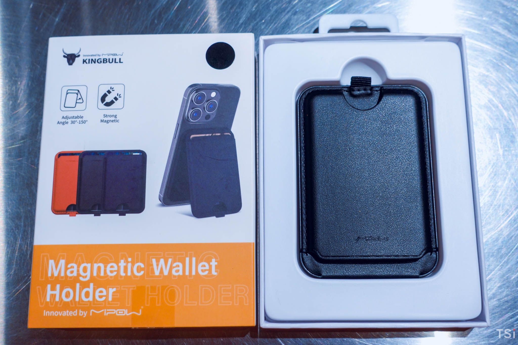 Mipow Magnetic Wallet Card Stand: ví kiêm chân đế cho iPhone