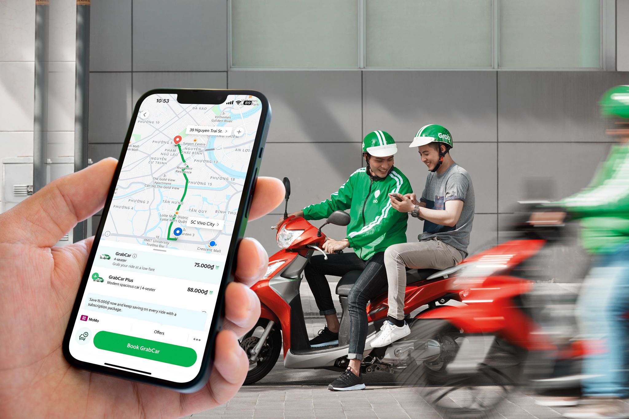 Đã có thể thanh toán bằng MoMo khi sử dụng các dịch vụ Grab