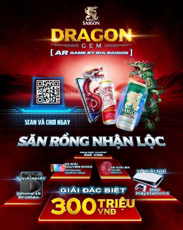 Bia Saigon lần đầu ra mắt AR Game nâng tầm trải nghiệm người dùng trong dịp Tết với tổng giá trị giải thưởng lên đến 1,5 tỉ đồng