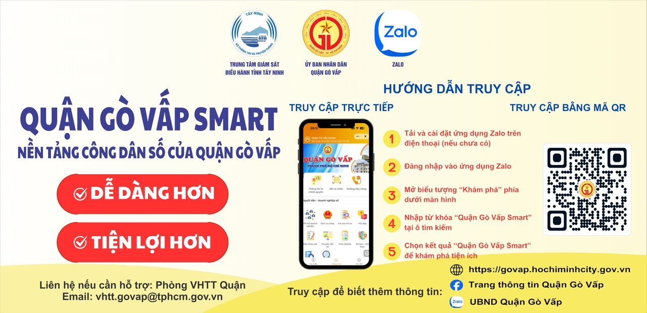 Quận Gò Vấp (TP.HCM) phát hành nền tảng công dân số trên Zalo Mini App