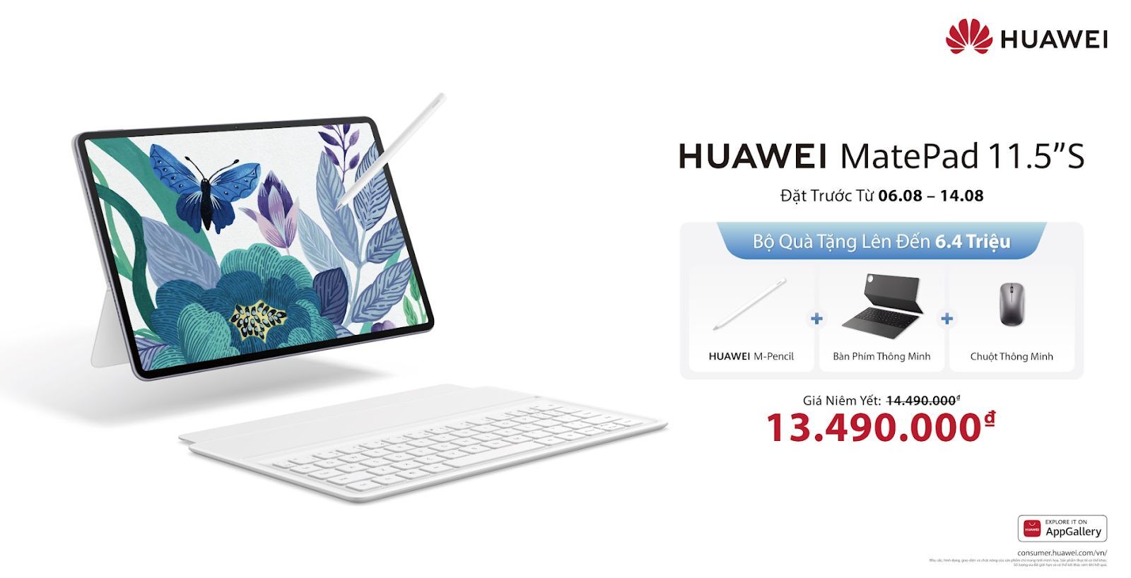 HUAWEI MatePad 11.5”S, máy tính bảng với màn hình PaperMatte giá 14,5 triệu đồng