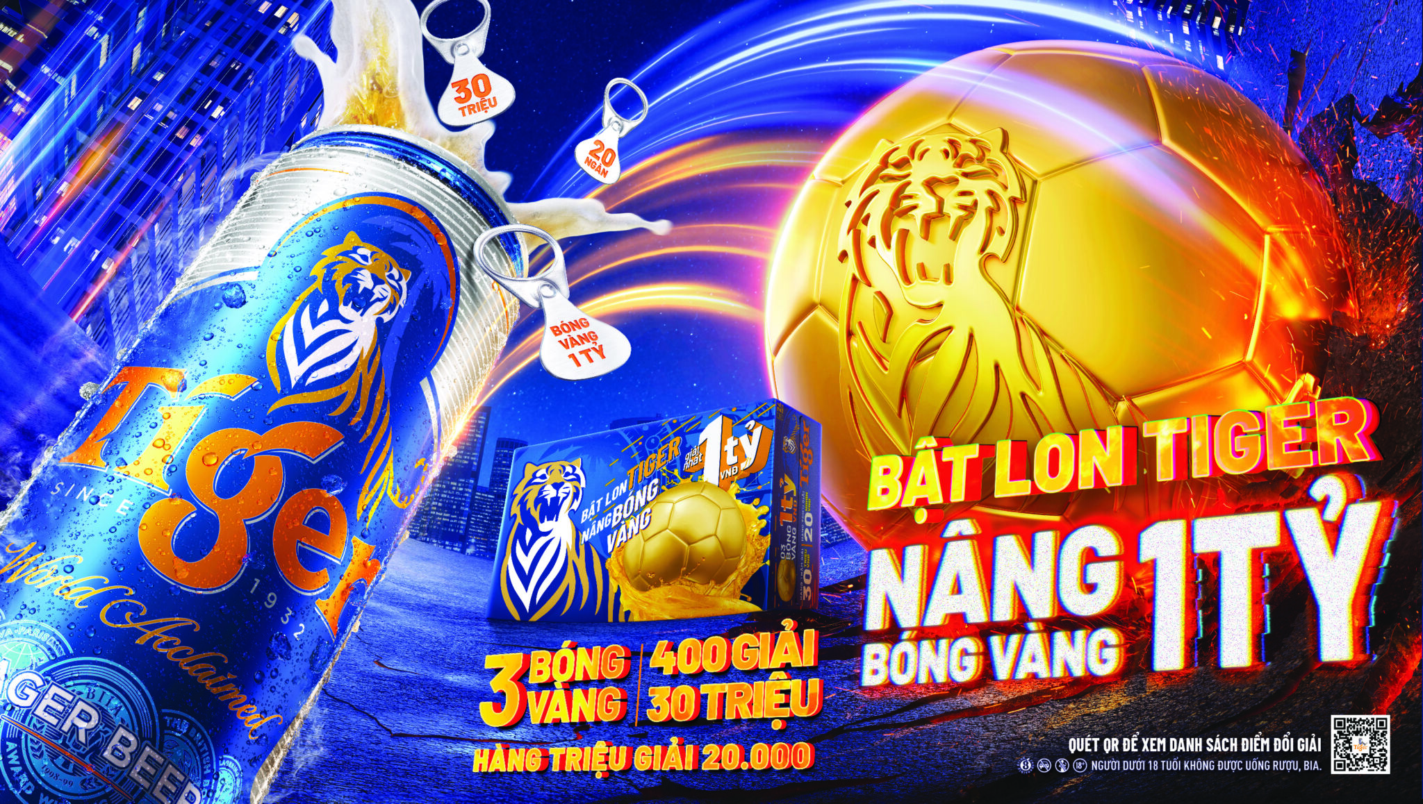 Tiger Beer mang đến hàng triệu khoảnh khắc cuồng nhiệt với chương trình “Bật lon Tiger, nâng bóng vàng 1 tỷ”