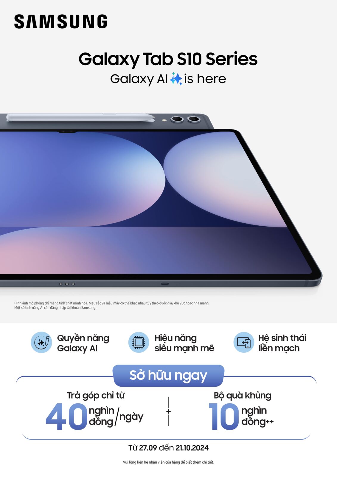 Samsung ra mắt Galaxy Tab S10 series, dòng máy tính bảng AI tiên phong, nâng cao hiệu suất làm việc và khả năng sáng tạo