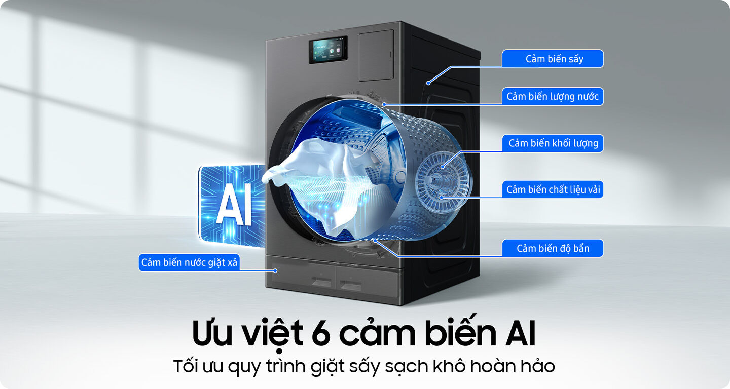 Máy giặt sấy bơm nhiệt Samsung Bespoke AI Heatpump thu hút sự quan tâm của người dùng Việt