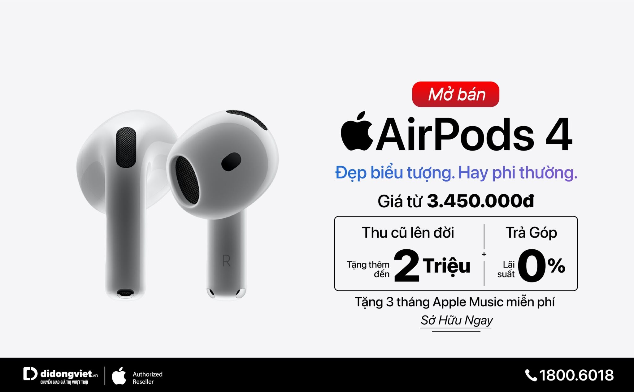 Apple AirPods 4 chính thức mở bán và trả hàng tại Việt Nam