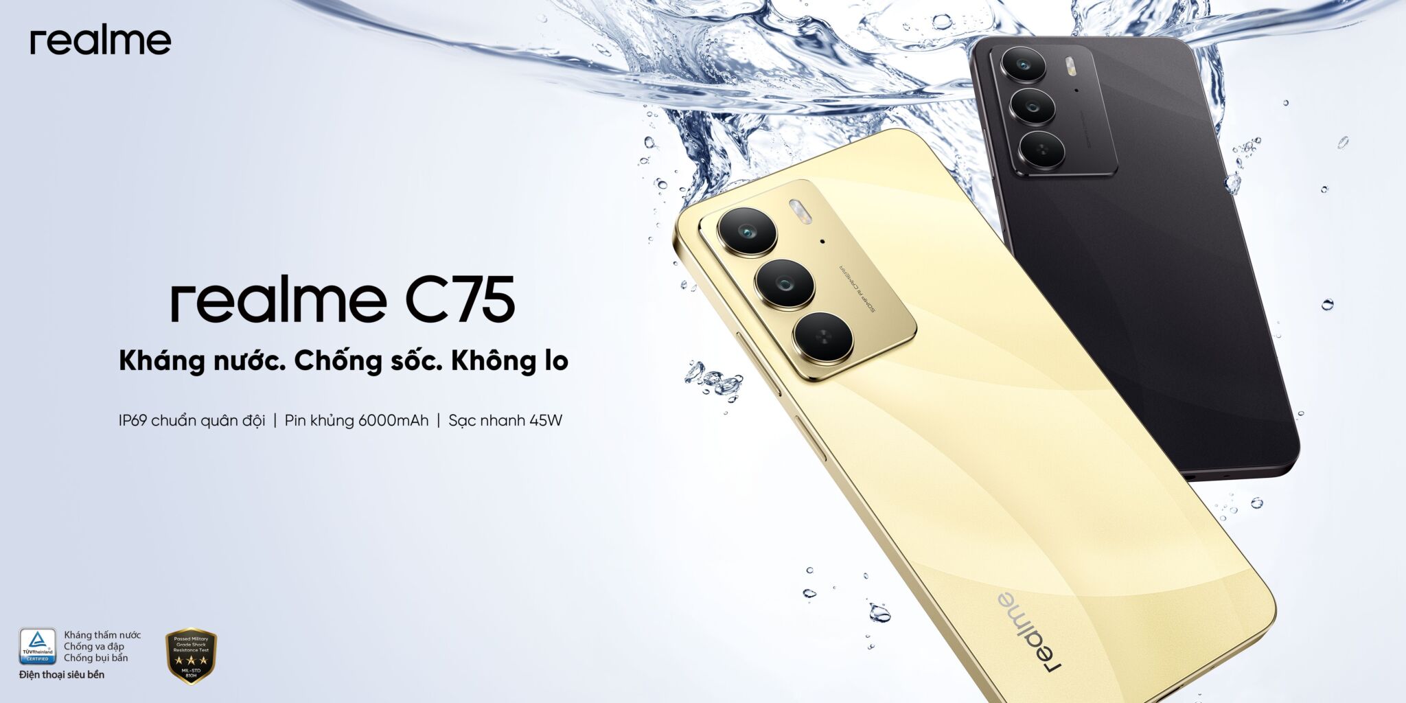 realme C75 chính thức ra mắt, đặt tiêu chuẩn mới cho độ bền của điện thoại