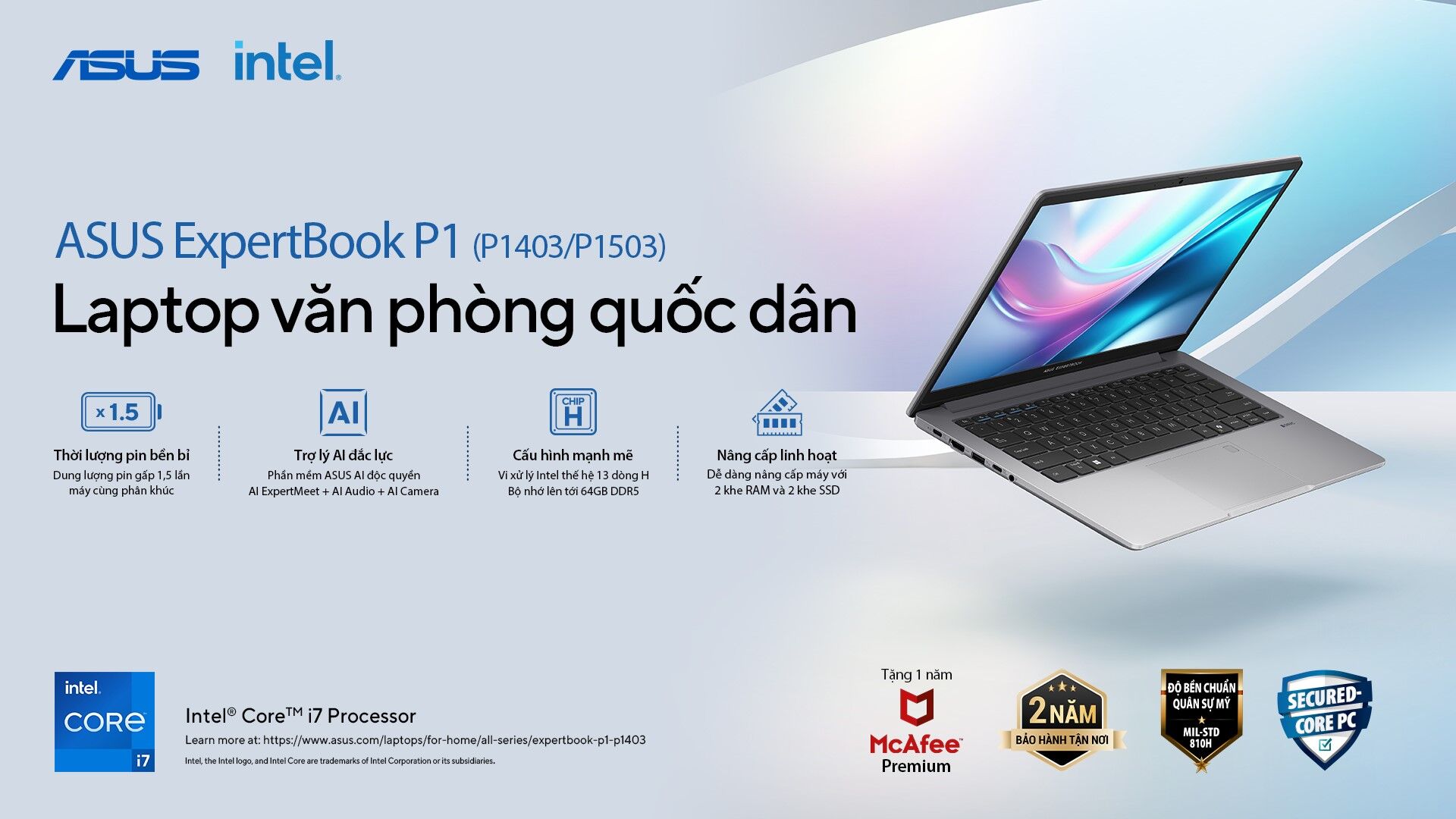 ASUS giới thiệu dòng laptop doanh nghiệp ExpertBook P hoàn toàn mới - tái định nghĩa hiệu suất làm việc với AI